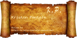 Kriston Pentele névjegykártya